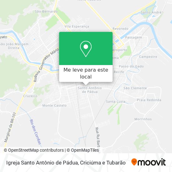 Igreja Santo Antônio de Pádua mapa