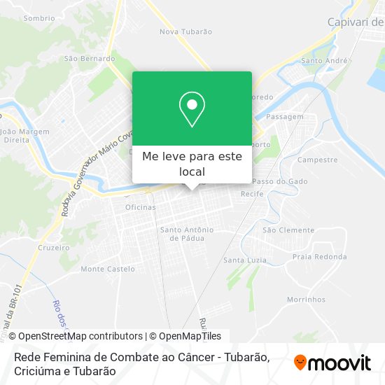 Rede Feminina de Combate ao Câncer - Tubarão mapa