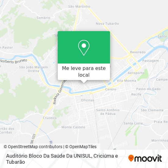 Auditório Bloco Da Saúde Da UNISUL mapa