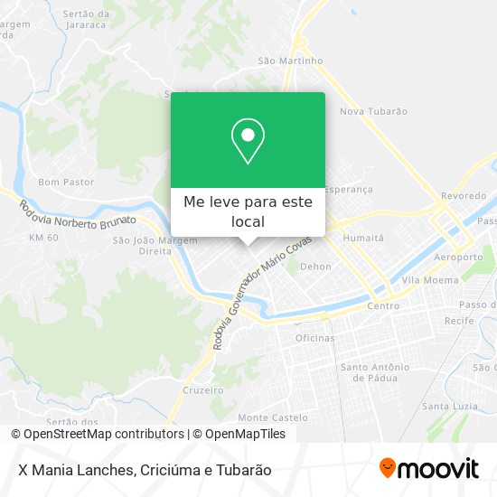 X Mania Lanches mapa