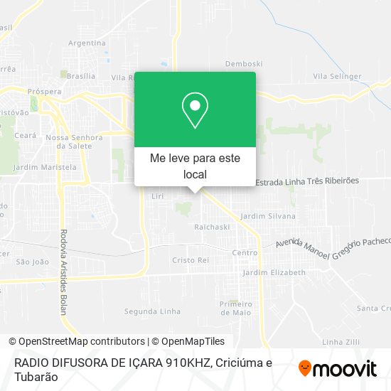RADIO DIFUSORA DE IÇARA 910KHZ mapa