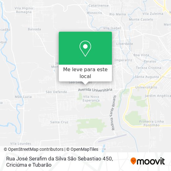 Rua José Serafim da Silva São Sebastiao 450 mapa