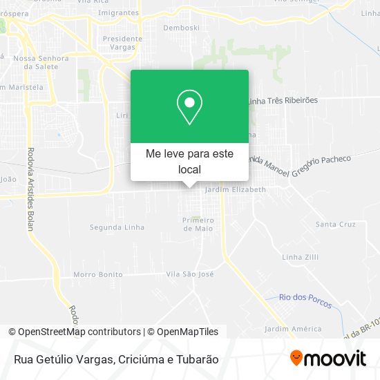 Rua Getúlio Vargas mapa