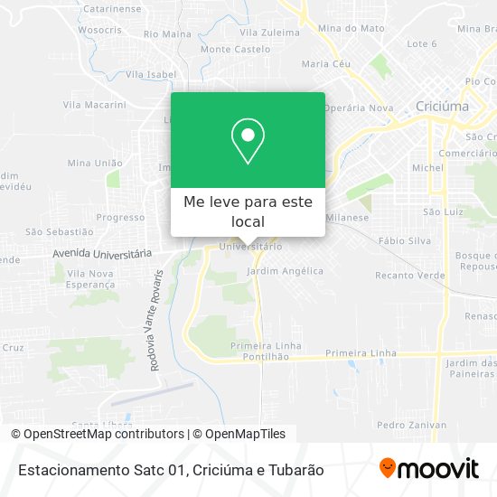 Estacionamento Satc 01 mapa