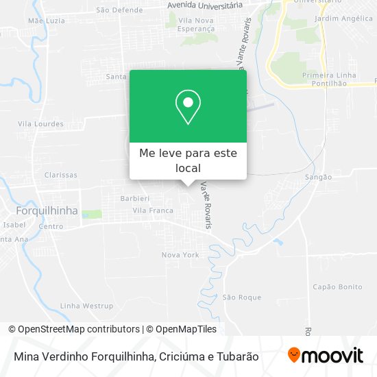 Mina Verdinho Forquilhinha mapa