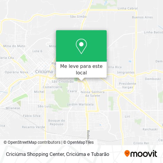Criciúma Shopping Center mapa