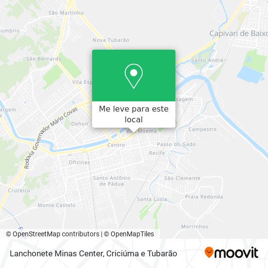 Lanchonete Minas Center mapa