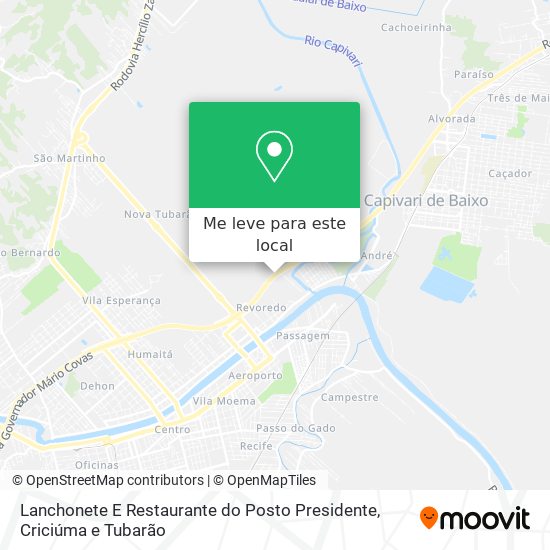 Lanchonete E Restaurante do Posto Presidente mapa