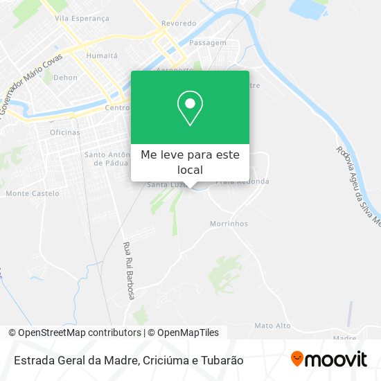 Estrada Geral da Madre mapa