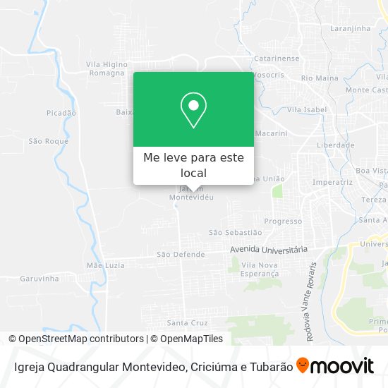 Igreja Quadrangular Montevideo mapa