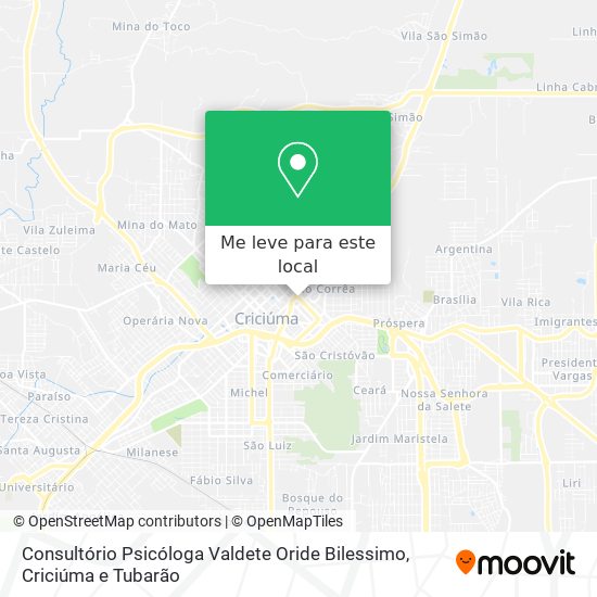 Consultório Psicóloga Valdete Oride Bilessimo mapa