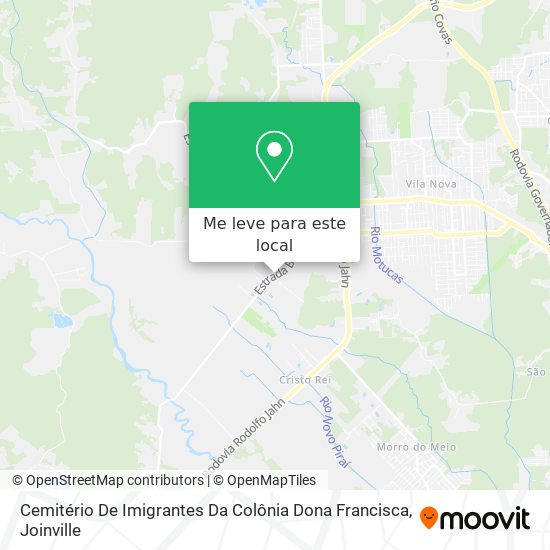 Cemitério De Imigrantes Da Colônia Dona Francisca mapa