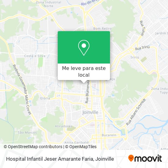 Hospital Infantil Jeser Amarante Faria mapa