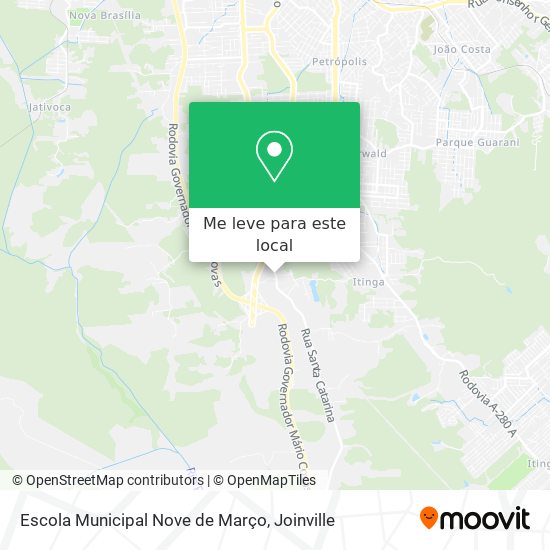 Escola Municipal Nove de Março mapa