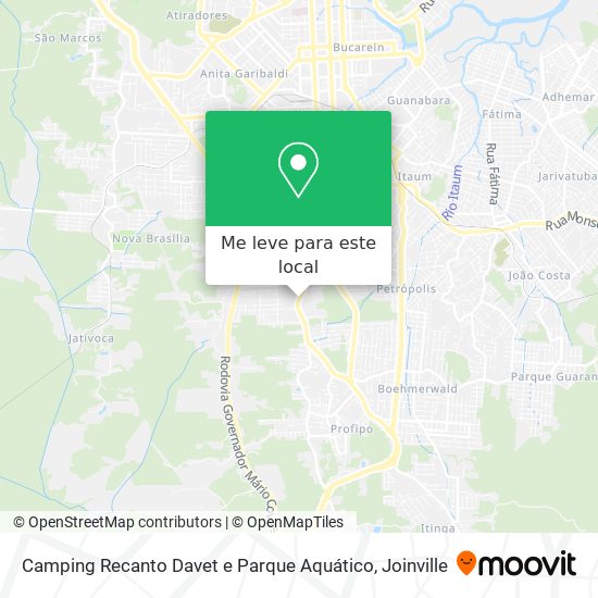 Camping Recanto Davet e Parque Aquático mapa