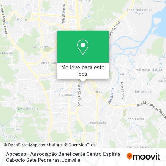 Abcecsp - Associação Beneficente Centro Espírita Caboclo Sete Pedreiras mapa