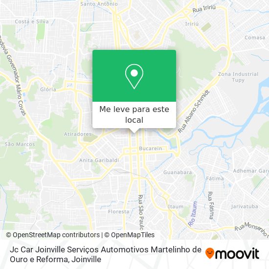 Jc Car Joinville Serviços Automotivos Martelinho de Ouro e Reforma mapa