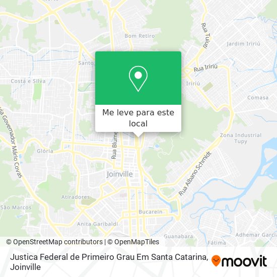 Justica Federal de Primeiro Grau Em Santa Catarina mapa