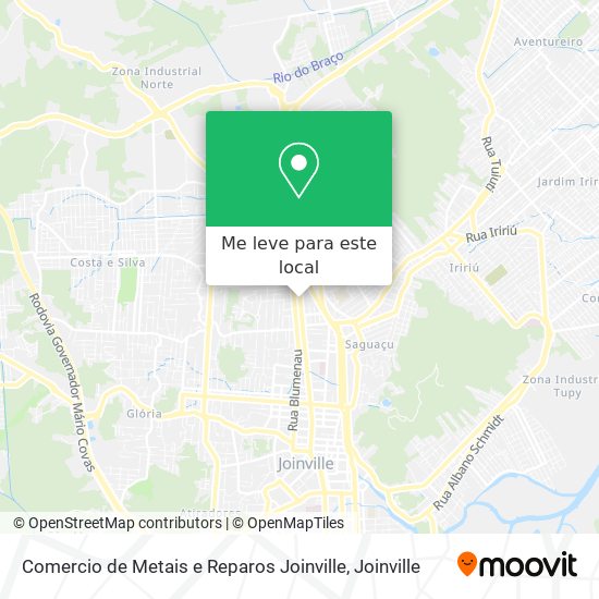 Comercio de Metais e Reparos Joinville mapa