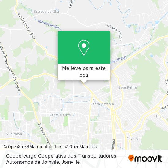 Coopercargo-Cooperativa dos Transportadores Autônomos de Joinvile mapa