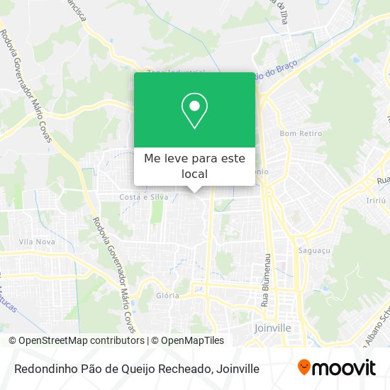 Redondinho Pão de Queijo Recheado mapa
