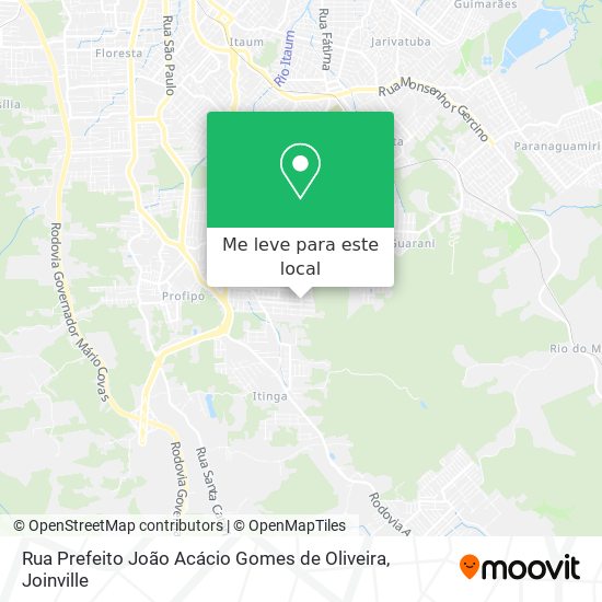 Rua Prefeito João Acácio Gomes de Oliveira mapa
