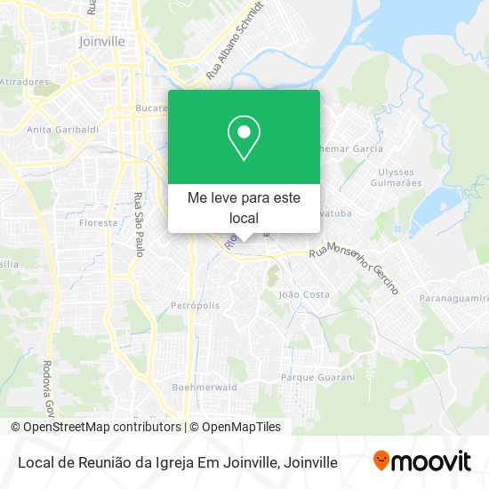 Local de Reunião da Igreja Em Joinville mapa