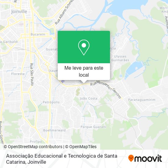 Associação Educacional e Tecnologica de Santa Catarina mapa