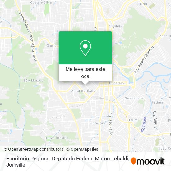 Escritório Regional Deputado Federal Marco Tebaldi mapa