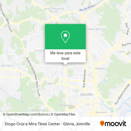 Diogo Cruz e Mira Tênis Center - Glória mapa