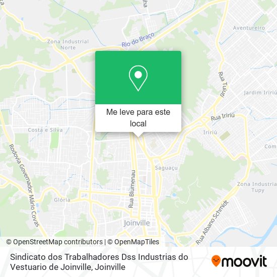 Sindicato dos Trabalhadores Dss Industrias do Vestuario de Joinville mapa