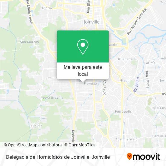 Delegacia de Homicídios de Joinville mapa