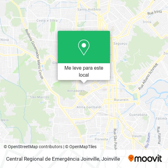 Central Regional de Emergência Joinville mapa