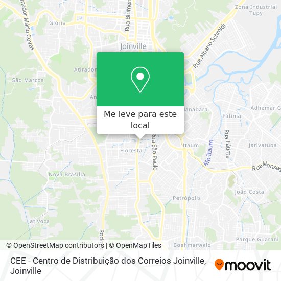 CEE - Centro de Distribuição dos Correios Joinville mapa