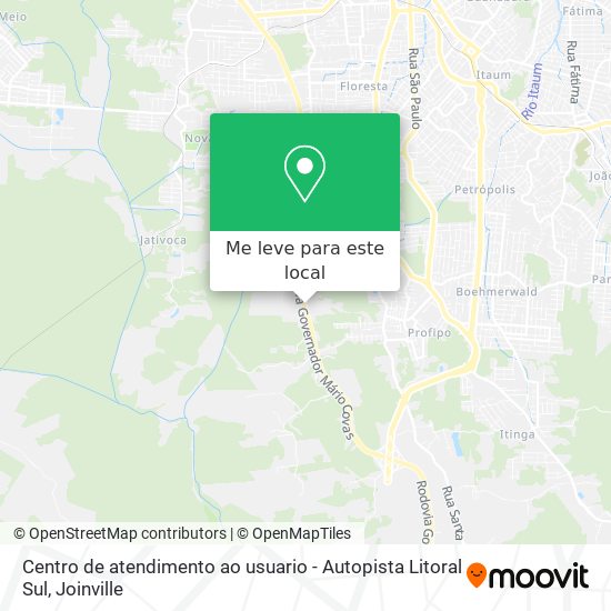 Centro de atendimento ao usuario - Autopista Litoral Sul mapa