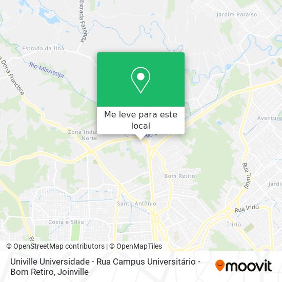 Univille Universidade - Rua Campus Universitário - Bom Retiro mapa