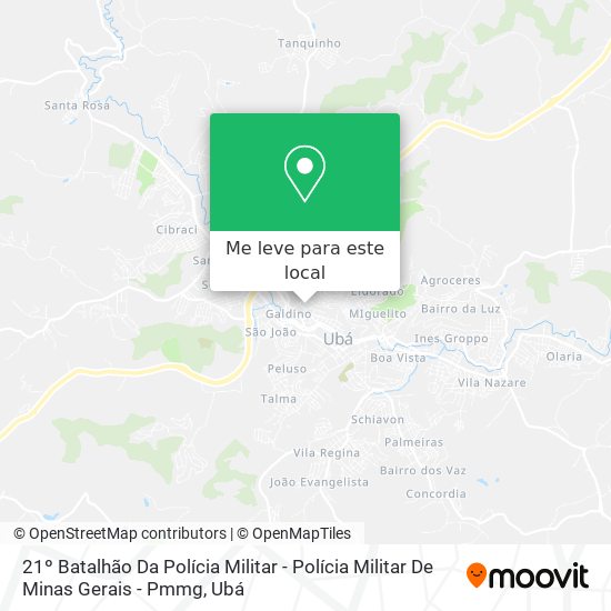 21º Batalhão Da Polícia Militar - Polícia Militar De Minas Gerais - Pmmg mapa