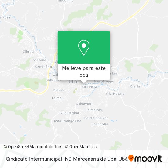 Sindicato Intermunicipal IND Marcenaria de Ubá mapa