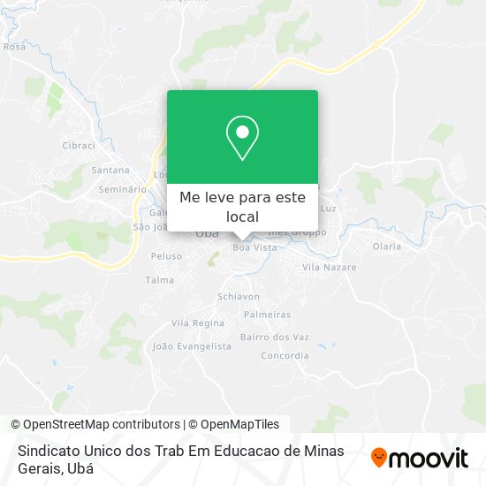 Sindicato Unico dos Trab Em Educacao de Minas Gerais mapa