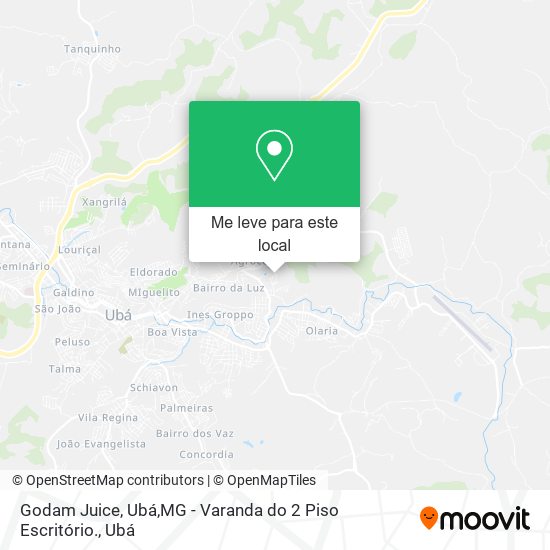 Godam Juice, Ubá,MG - Varanda do 2 Piso Escritório. mapa