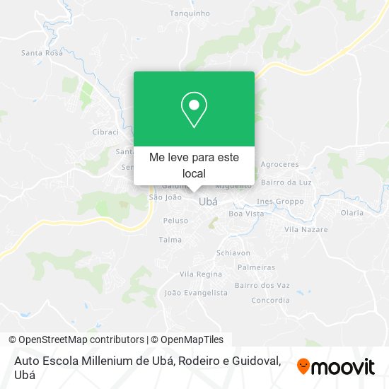 Auto Escola Millenium de Ubá, Rodeiro e Guidoval mapa