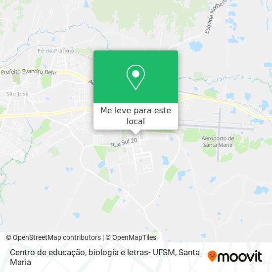 Centro de educação, biologia e letras- UFSM mapa