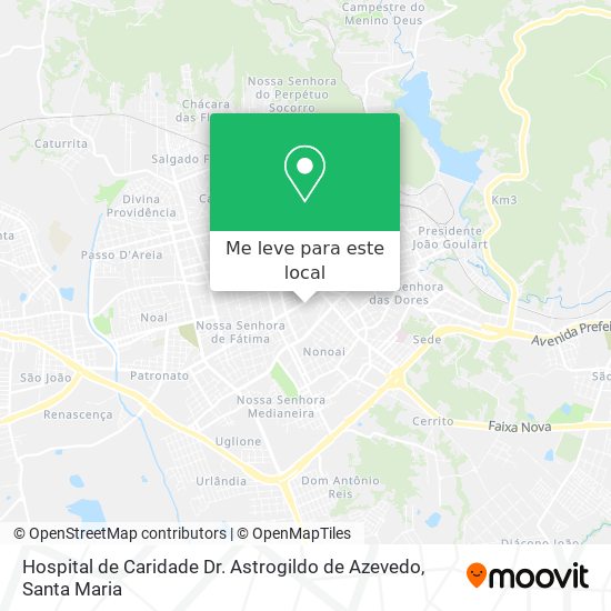 Hospital de Caridade Dr. Astrogildo de Azevedo mapa