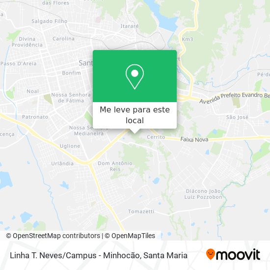 Linha T. Neves / Campus - Minhocão mapa