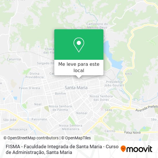 FISMA - Faculdade Integrada de Santa Maria - Curso de Administração mapa