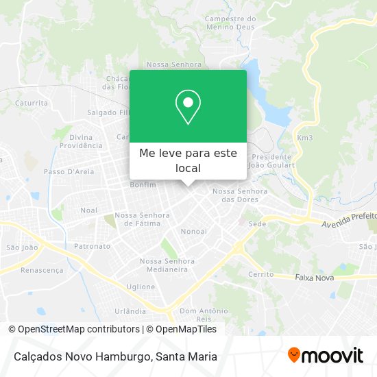 Calçados Novo Hamburgo mapa