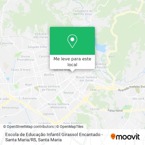Escola de Educação Infantil Girassol Encantado - Santa Maria / RS mapa