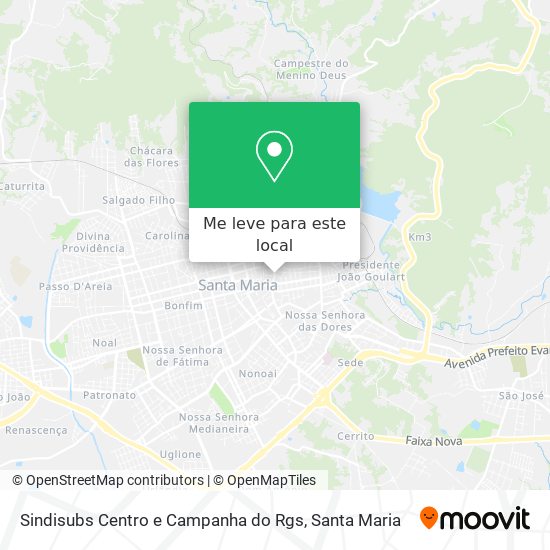 Sindisubs Centro e Campanha do Rgs mapa