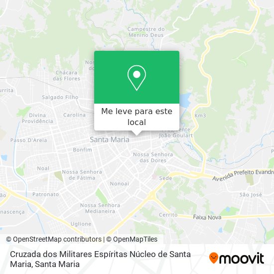 Cruzada dos Militares Espíritas Núcleo de Santa Maria mapa