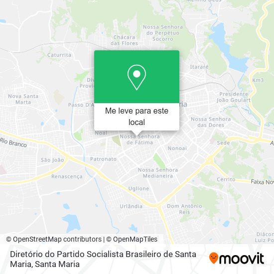 Diretório do Partido Socialista Brasileiro de Santa Maria mapa